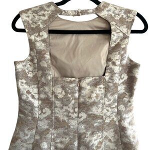 Aidan Mattox Cocktail Semi Formal Party Halter Fit & Flare Metallic Dress Size 4